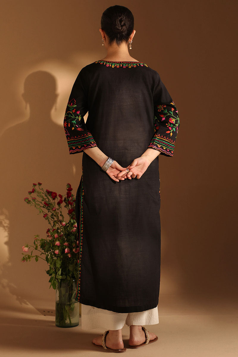 Embroidered Zouk Whisper Kurta