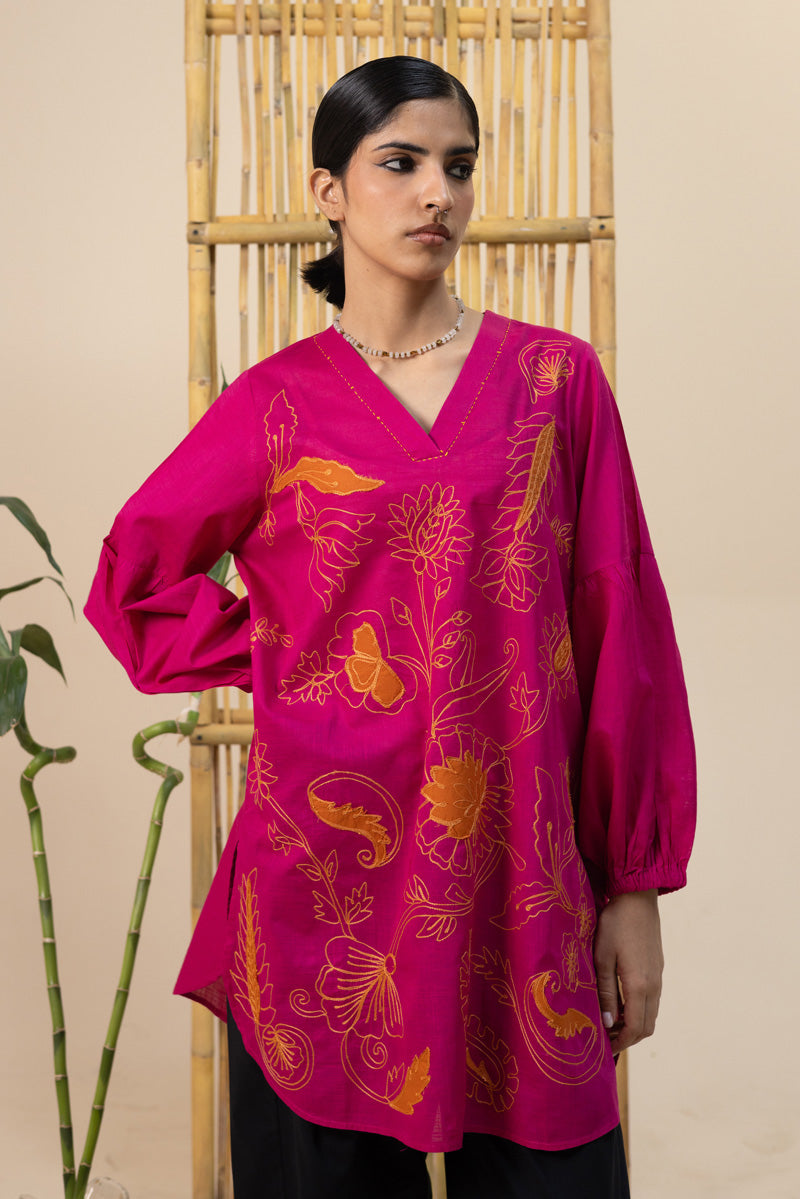 Embroidered Zouk Top