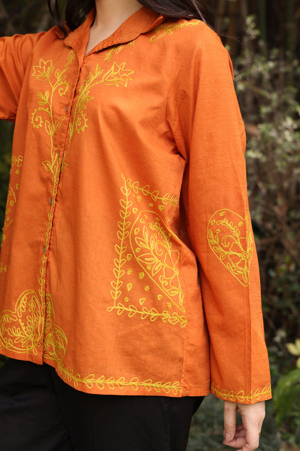 Embroidered Zouk Top