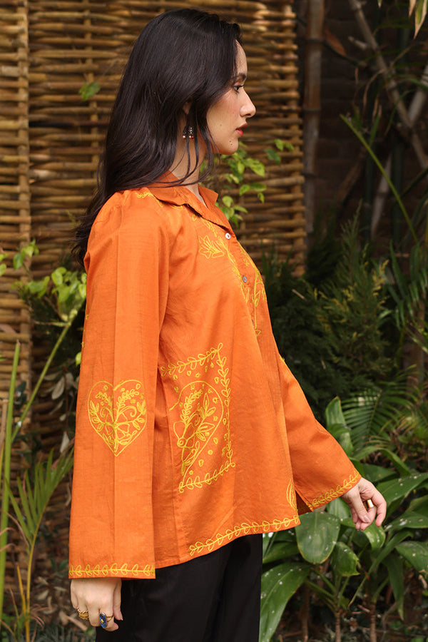 Embroidered Zouk Top