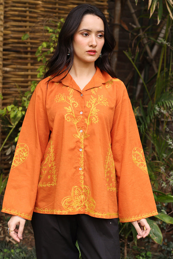 Embroidered Zouk Top