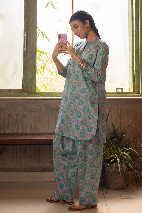 Printed Crochet Duo Set