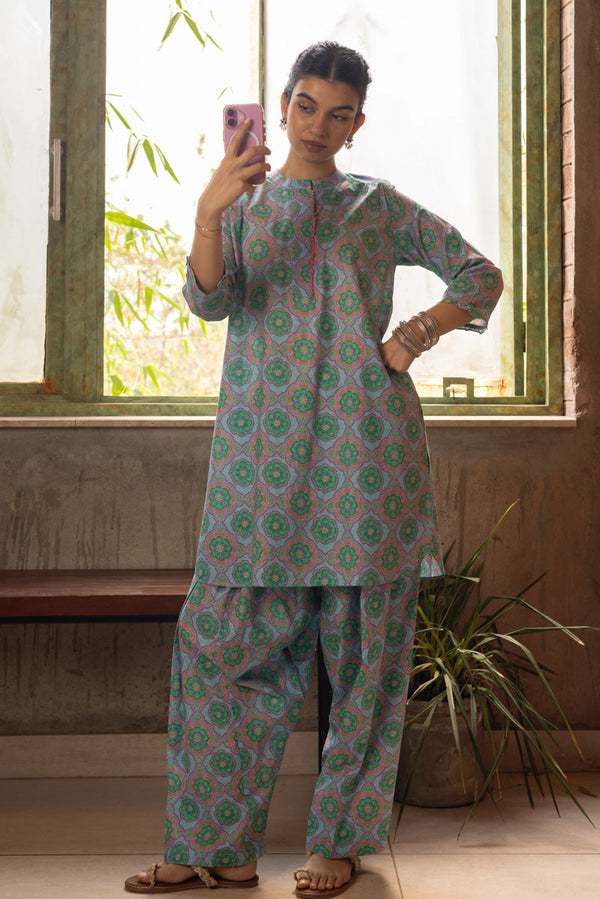 Printed Crochet Duo Set