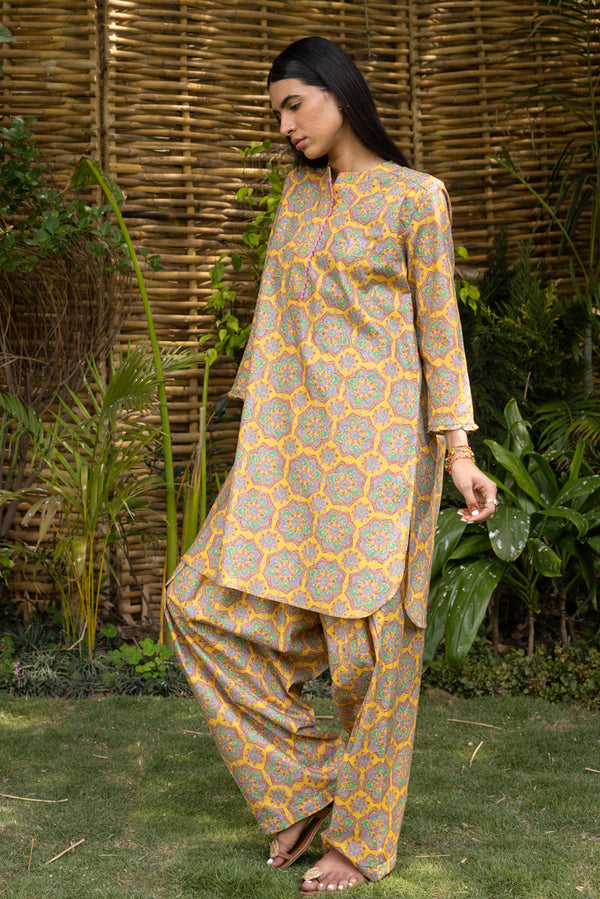 Printed Crochet Duo Set