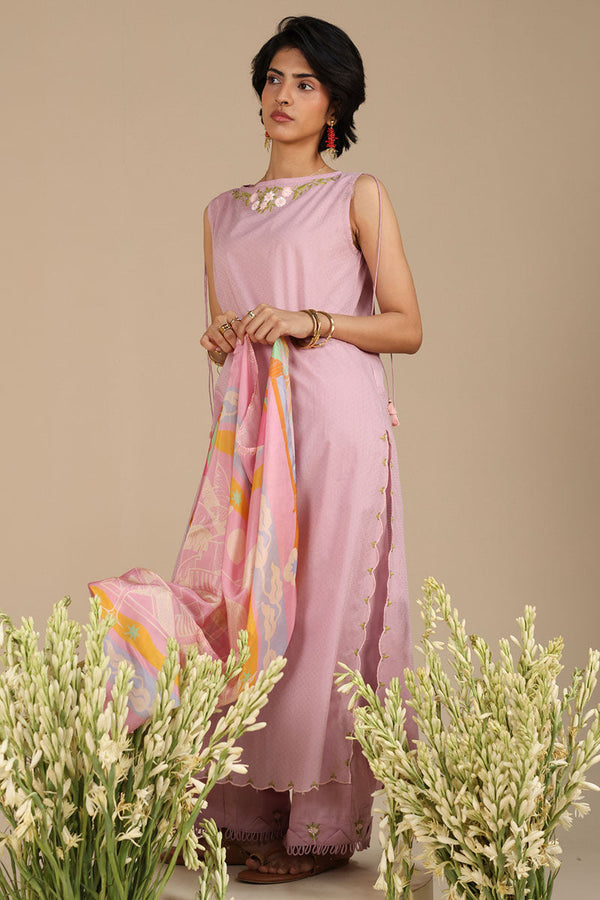 Blush Bloom Embroidered Suit