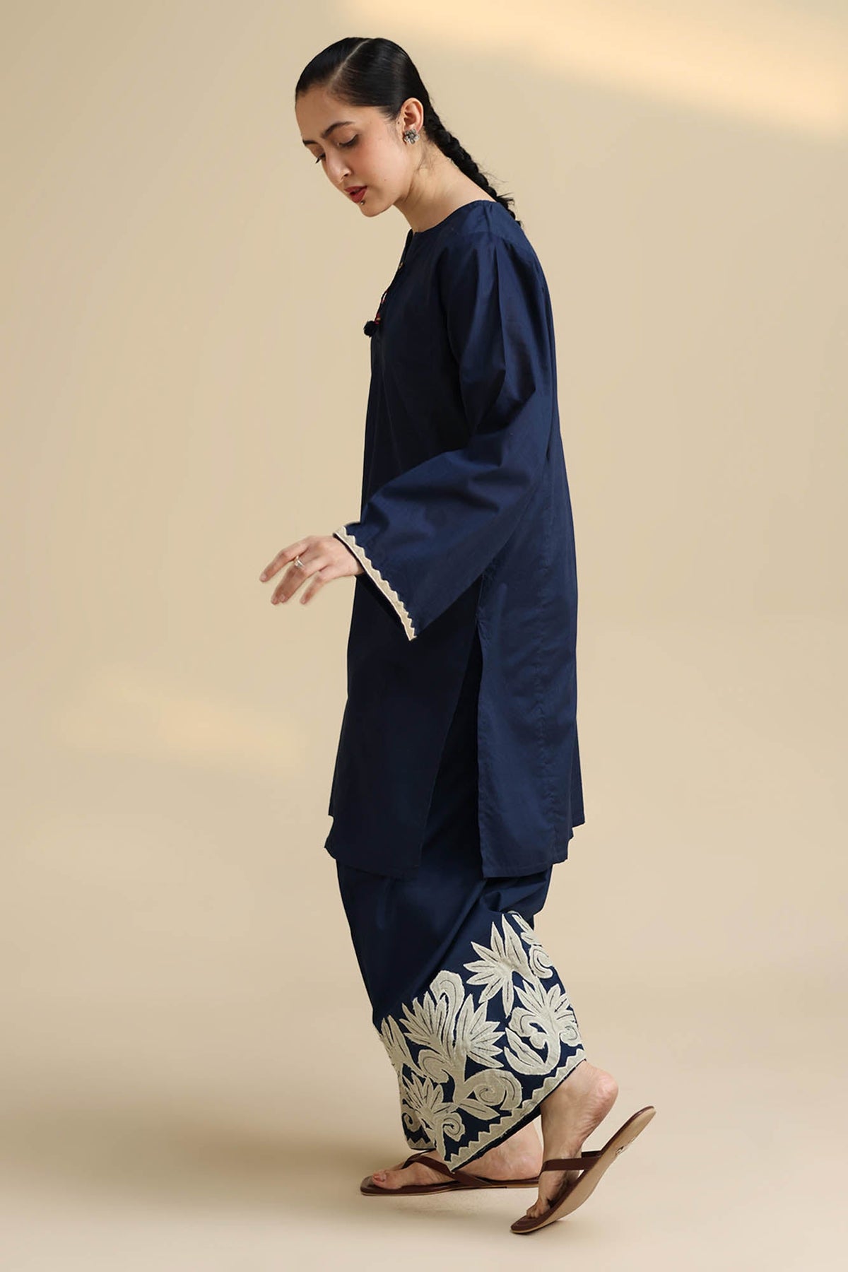Midnight Bloom Appliqué Co-Ord Set