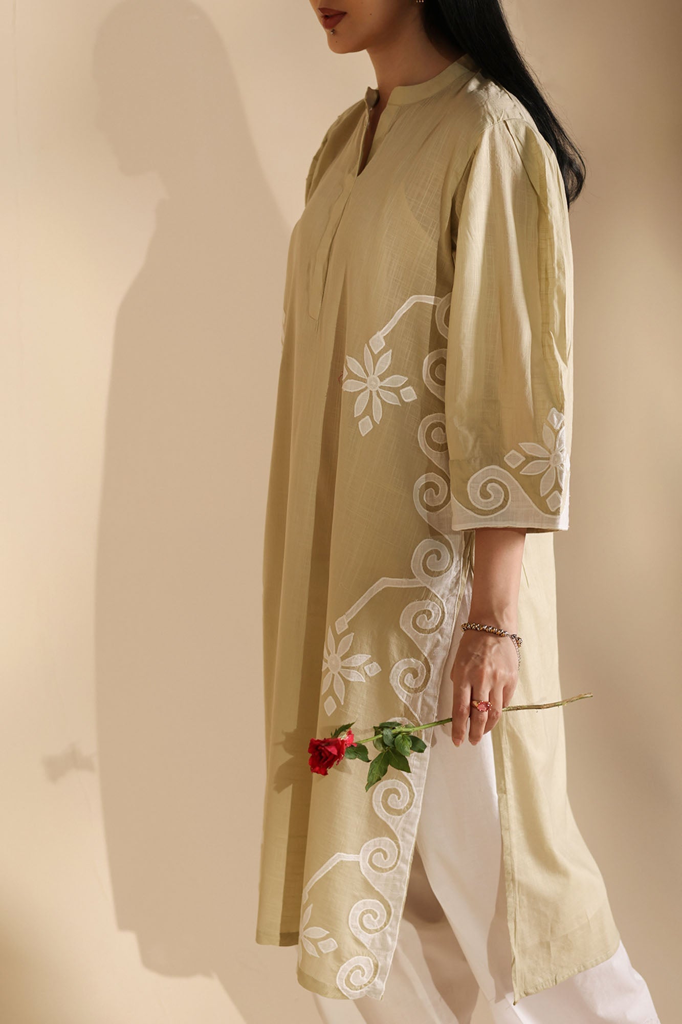 Petal Reverie Appliqué Kurta