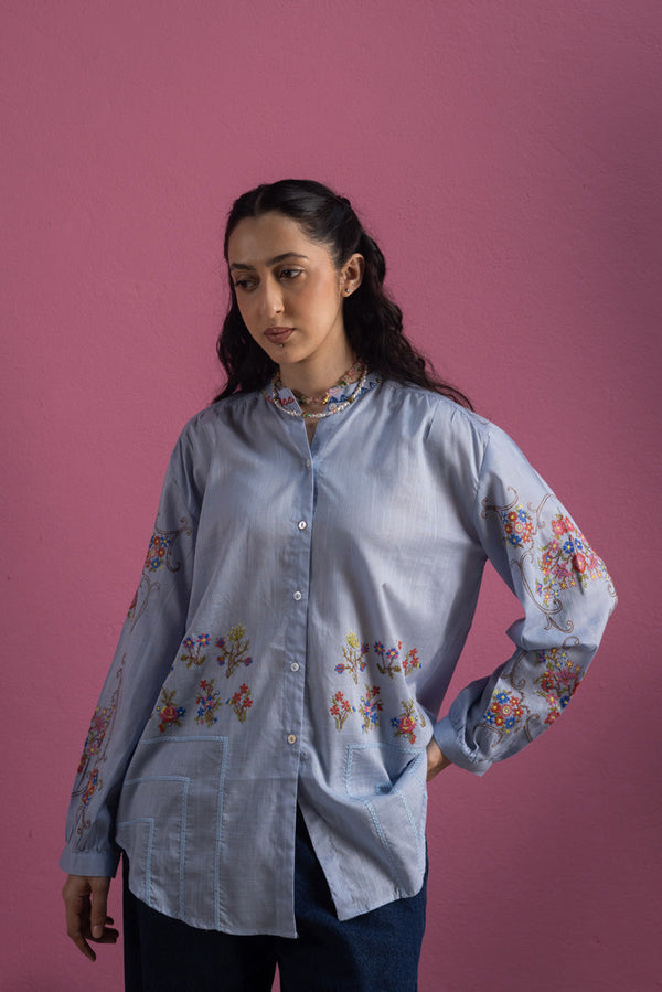Blush Field Embroidered Top
