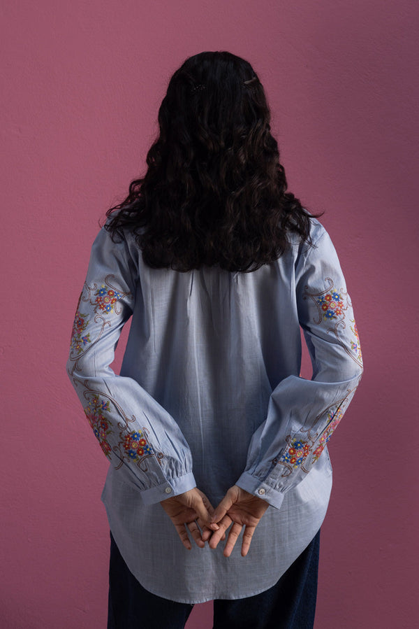 Blush Field Embroidered Top