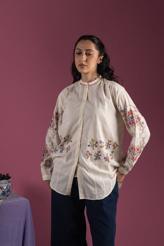 Blush Field Embroidered Top