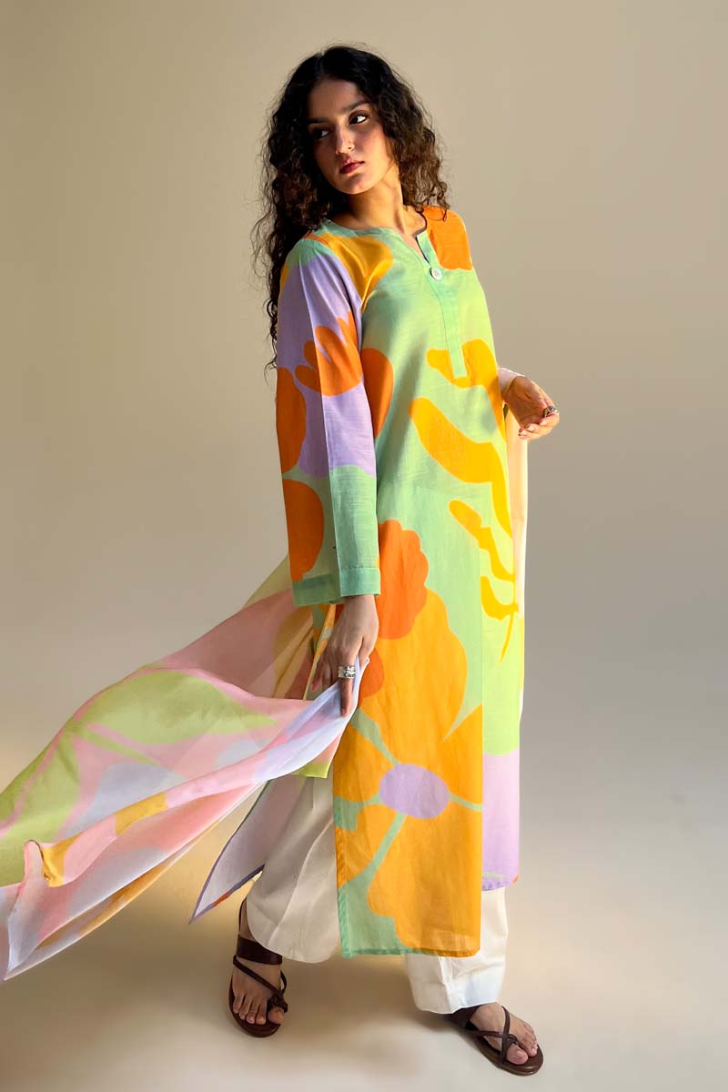 Sky Blush Dupatta Set