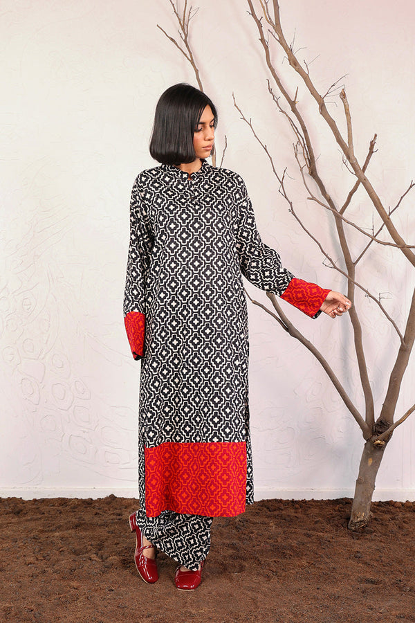 Print Blocked Zawiya 2 Piece