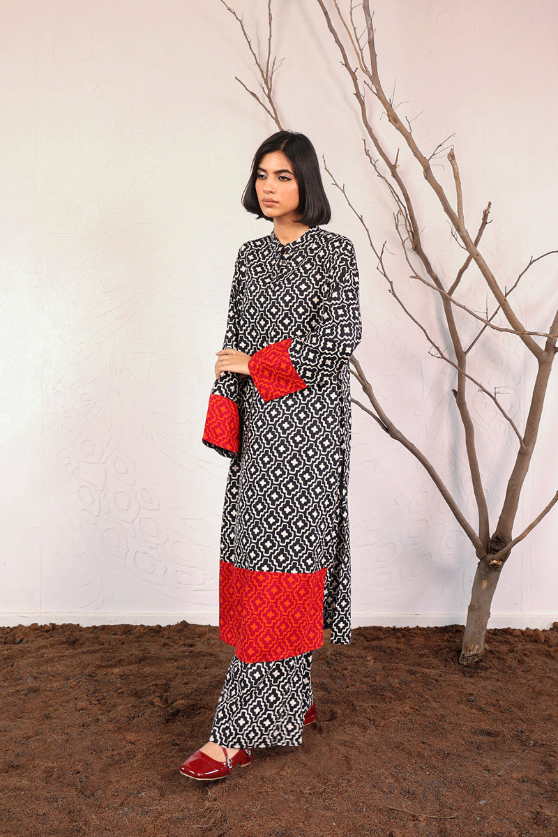 Print Blocked Zawiya 2 Piece