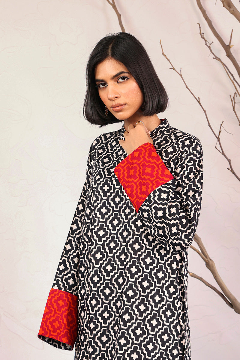 Print Blocked Zawiya 2 Piece