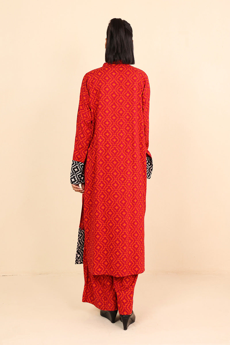 Print Blocked Zawiya 2 Piece