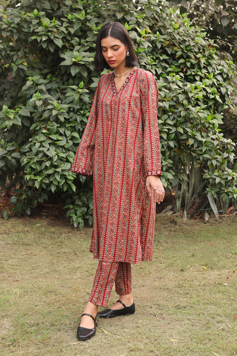 Mysore Printed Striped Set