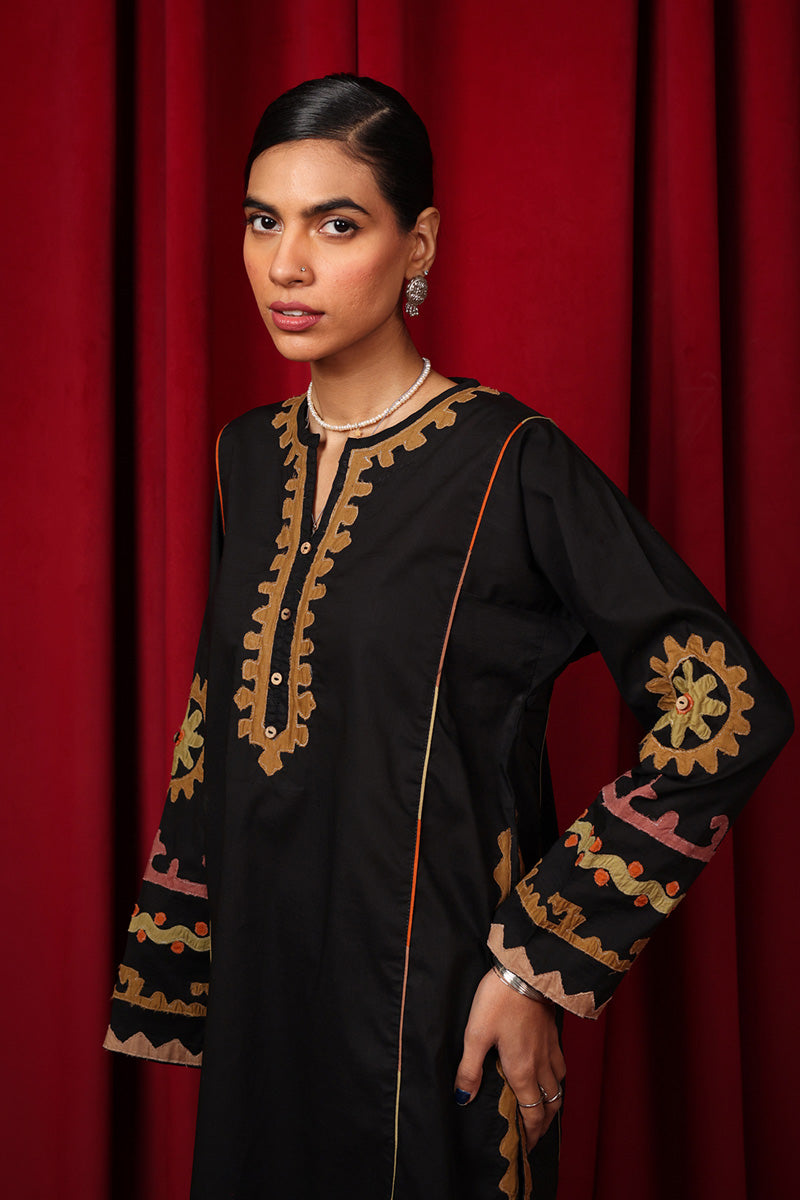 African Collage Applique Kurta