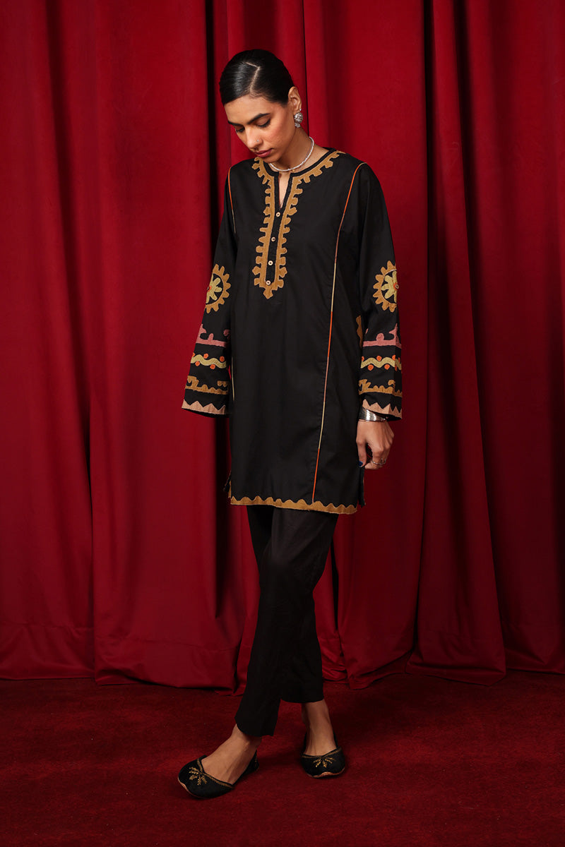 African Collage Applique Kurta