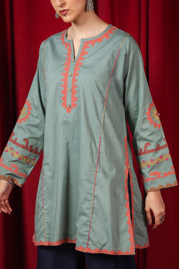 African Collage Applique Kurta