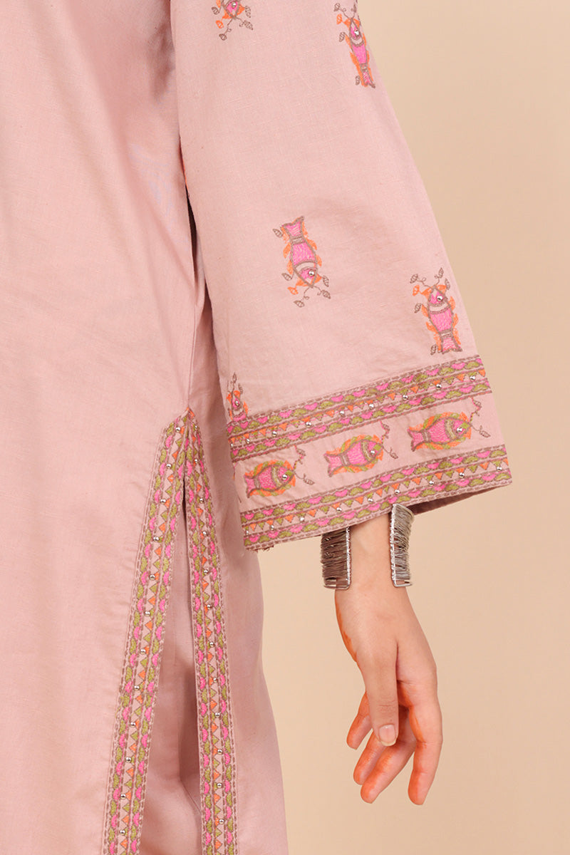 Embroidered Linear Miniature 2 Piece