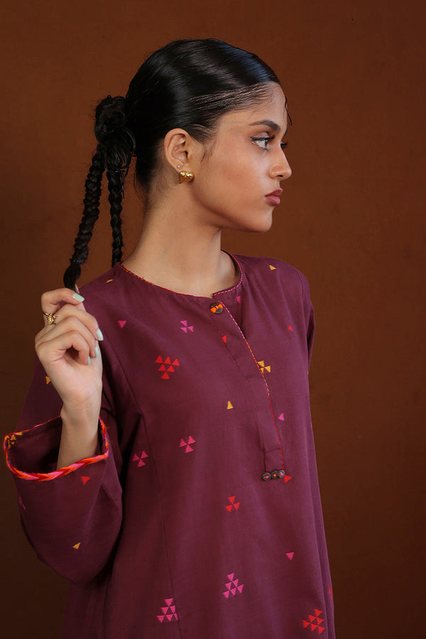 Khaddiyan Print Blocked Kurta