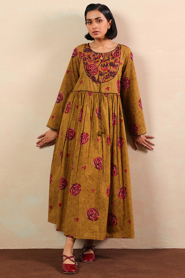 Ajrak Anarkali Dress