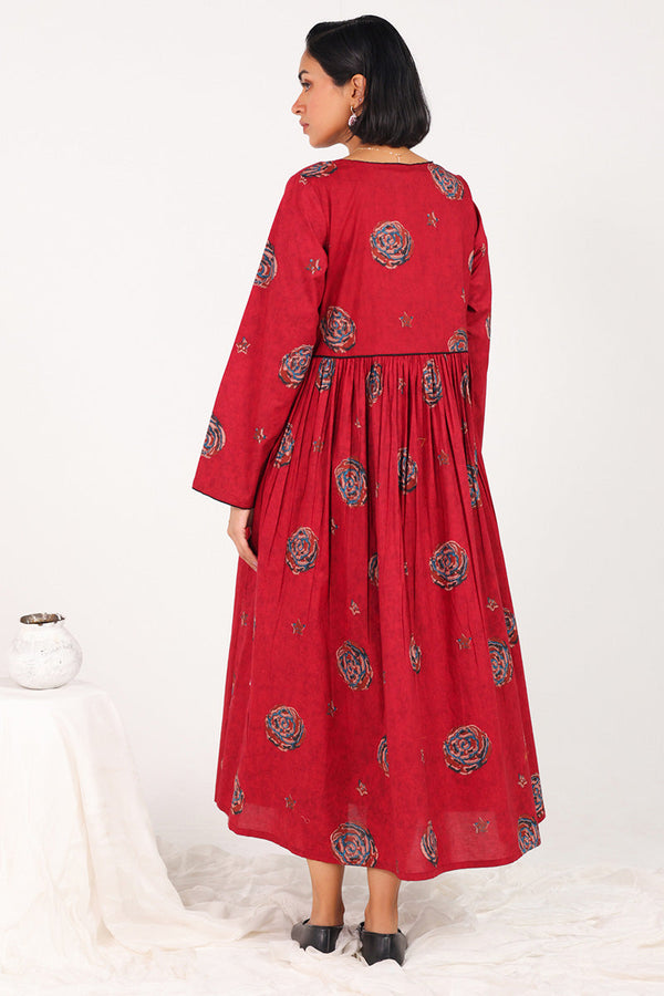 Ajrak Anarkali Dress