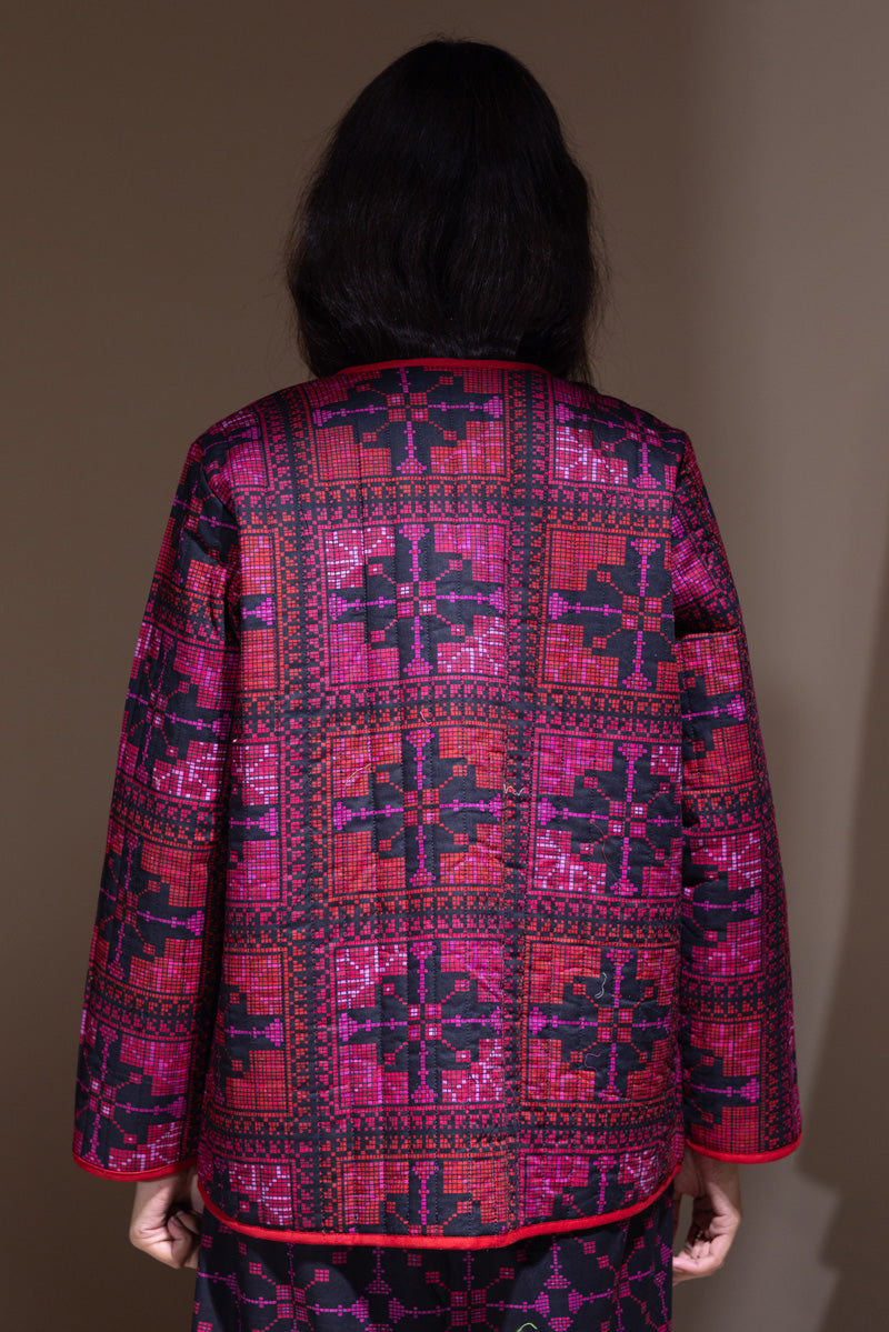 Patterned Poem Quilted Jacket