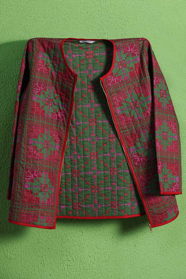 Patterned Poem Quilted Jacket