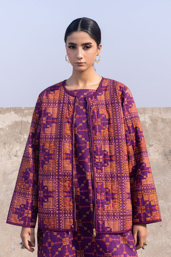 Patterned Poem Quilted Jacket