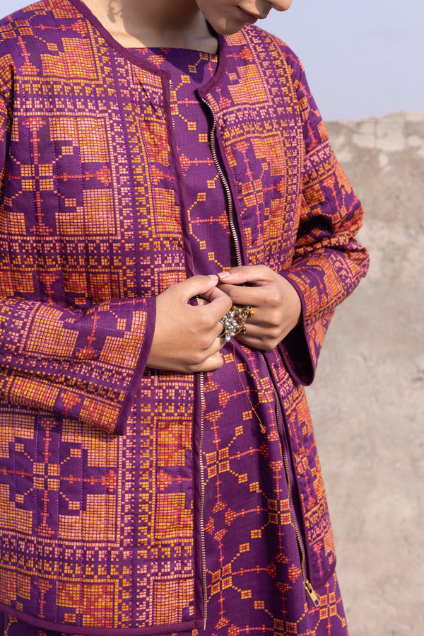 Patterned Poem Quilted Jacket