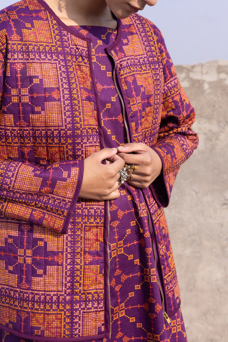 Patterned Poem Quilted Jacket