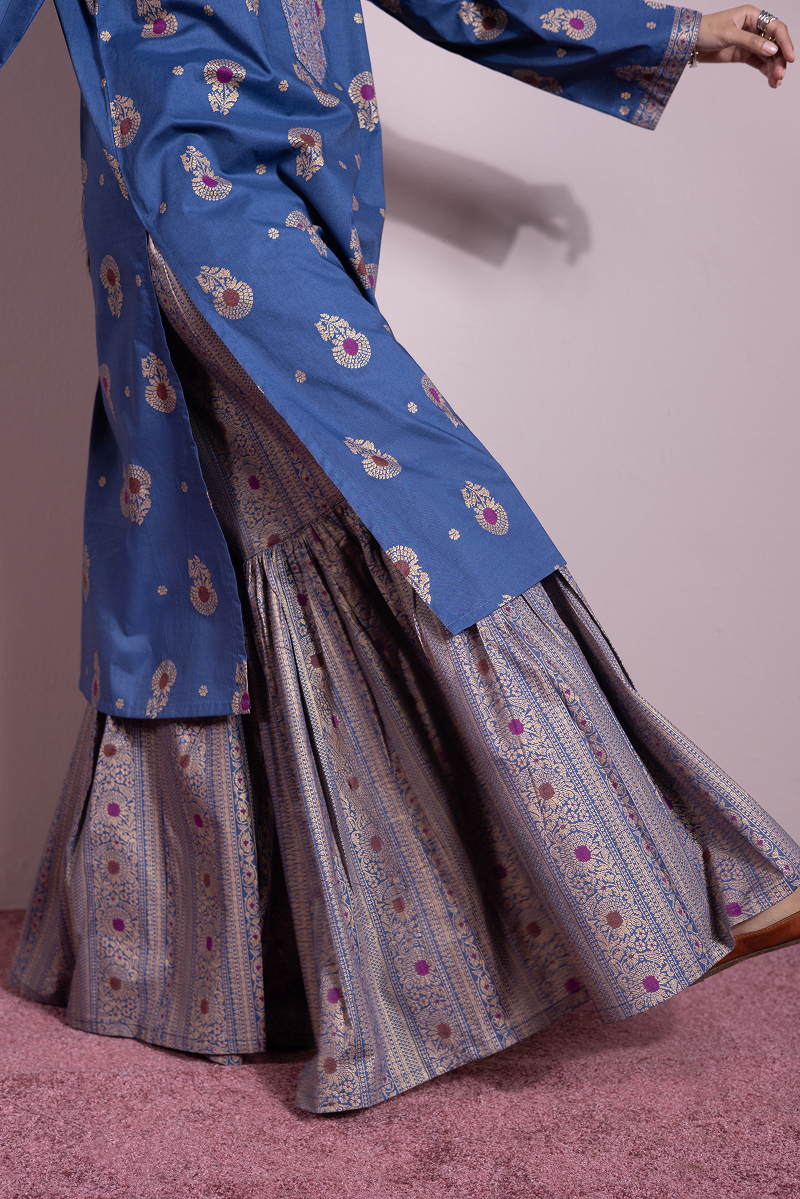 Zari Whisper Gharara Set