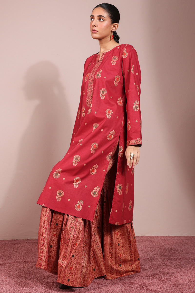 Zari Whisper Gharara Set