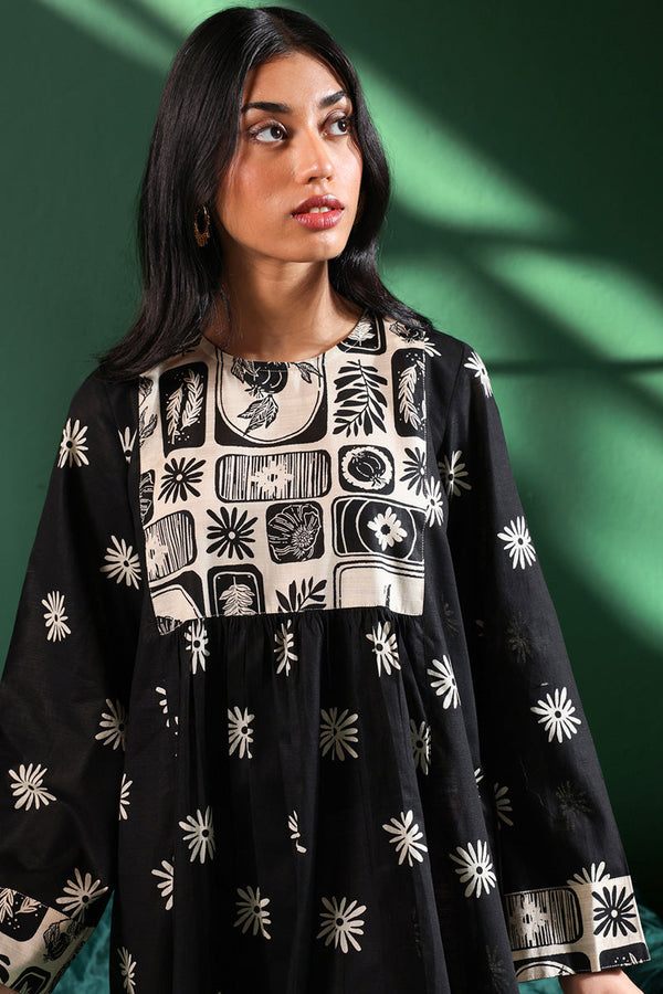 Linocut Cascade Dress