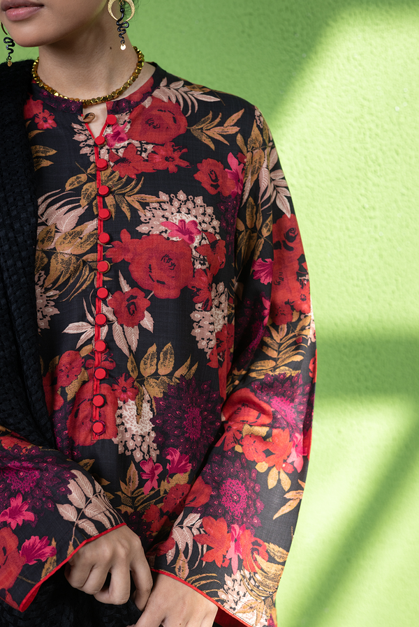 Vibrant Roses Printed Set