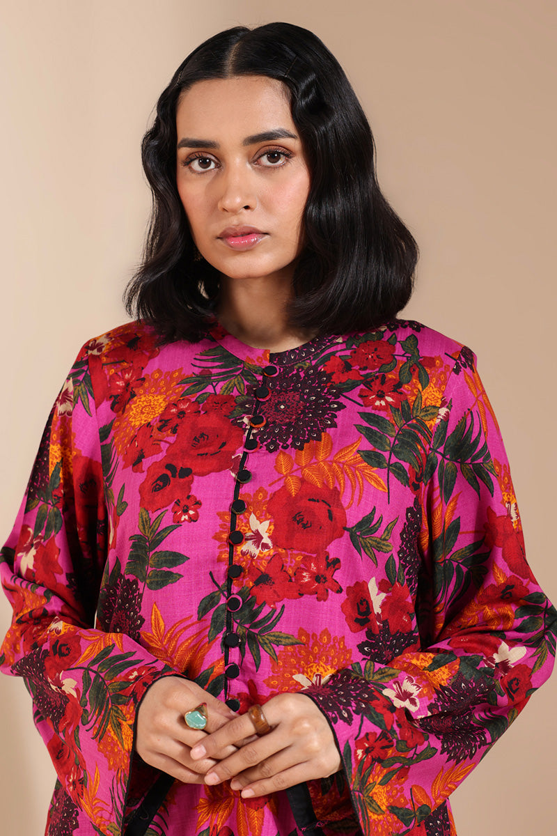 Vibrant Roses Printed Set