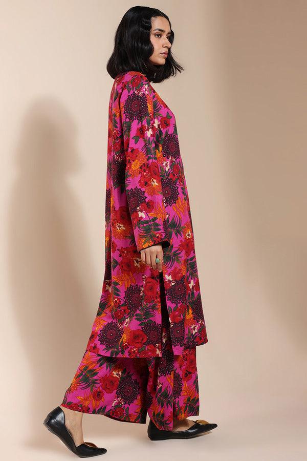 Vibrant Roses Printed Set