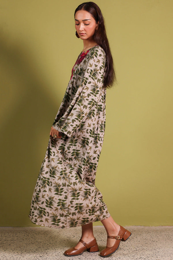 Vibrant Roses Flared Dress