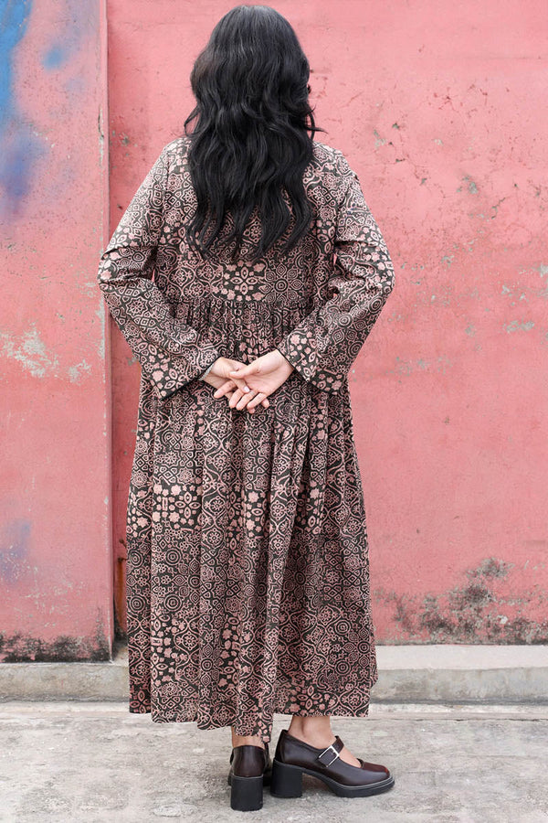 Ajrak Noir Flared Dress