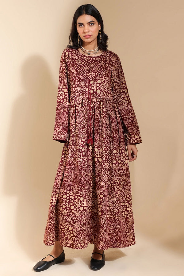 Ajrak Noir Flared Dress