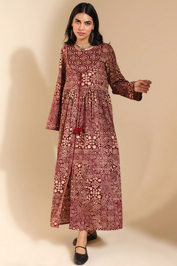 Ajrak Noir Flared Dress