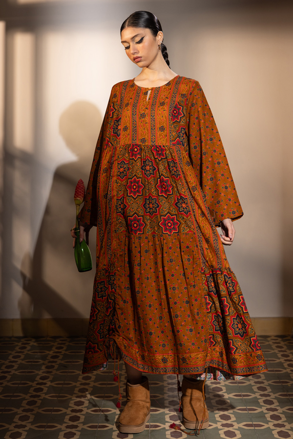 Thai Block Tiered Dress