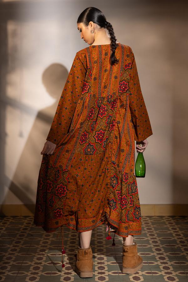 Thai Block Tiered Dress