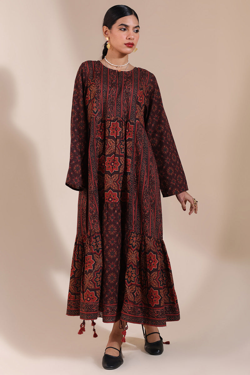 Thai Block Tiered Dress