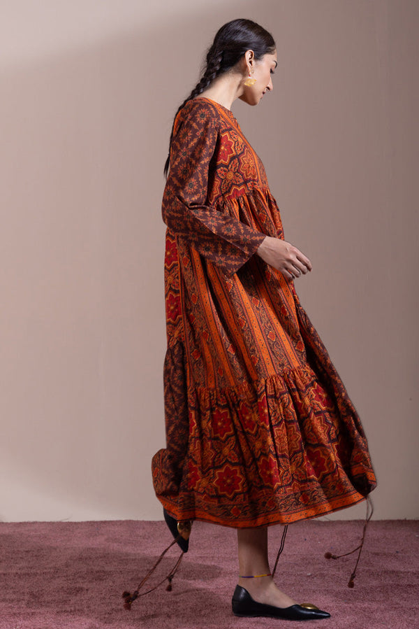 Thai Block Tiered Dress