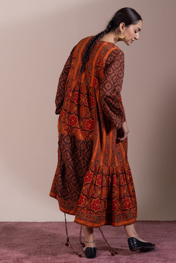 Thai Block Tiered Dress