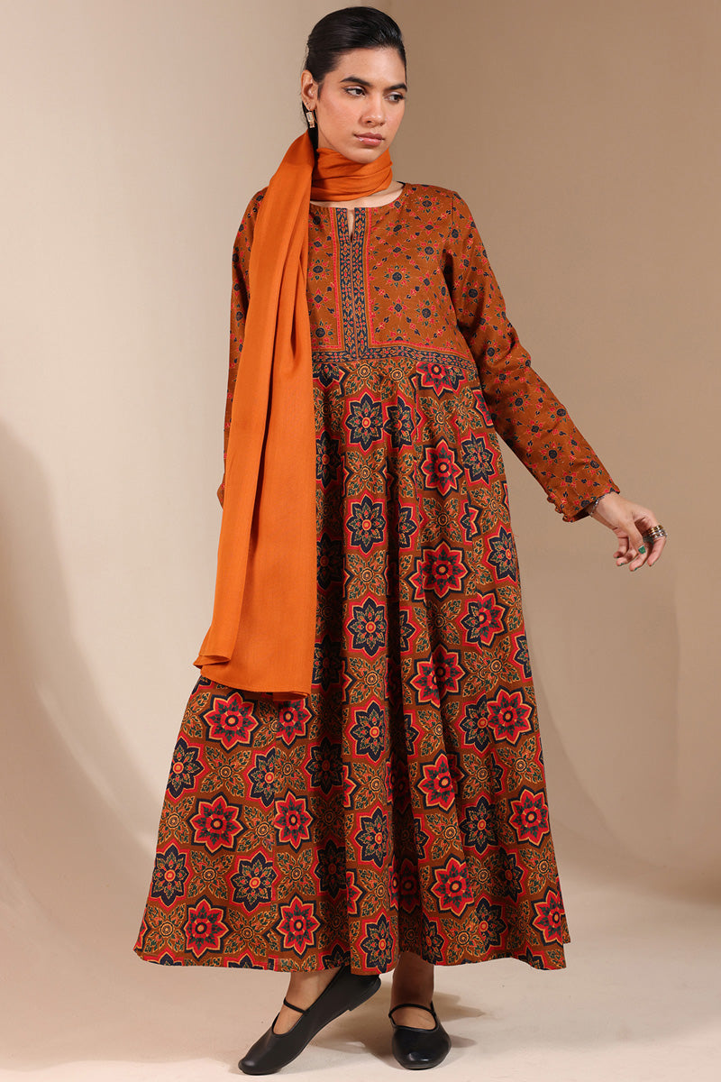 Thai Block Flared Dress