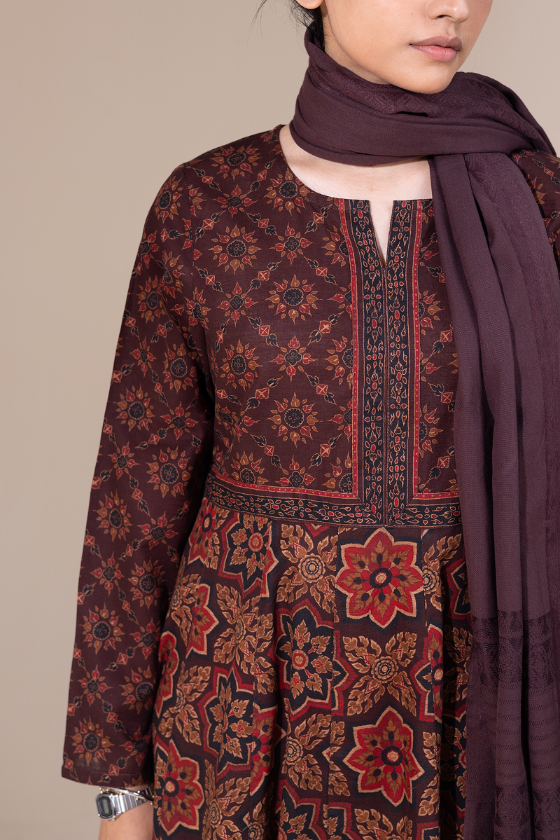 Thai Block Flared Dress