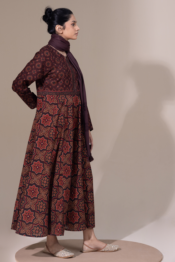 Thai Block Flared Dress